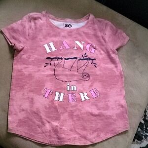 Girls pink sloth tshirt size medium 8 girls